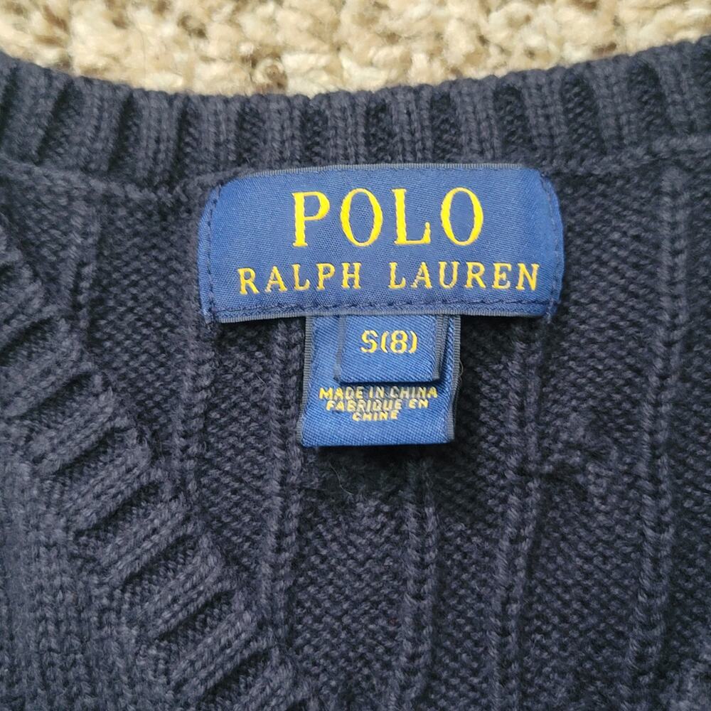 Polo Ralph Lauren- Boy's Navy Blue sweater Vest- size small (8) - Picture 4 of 5